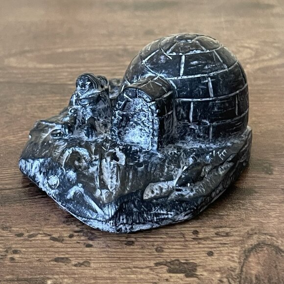 Vintage A Wolf Originals Canada Sculpture Igloo Sled Inuit Eskimo First Nations - Picture 2 of 10